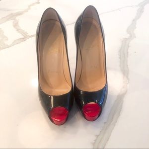 Christian Louboutin Sky High Pumps. Open toe